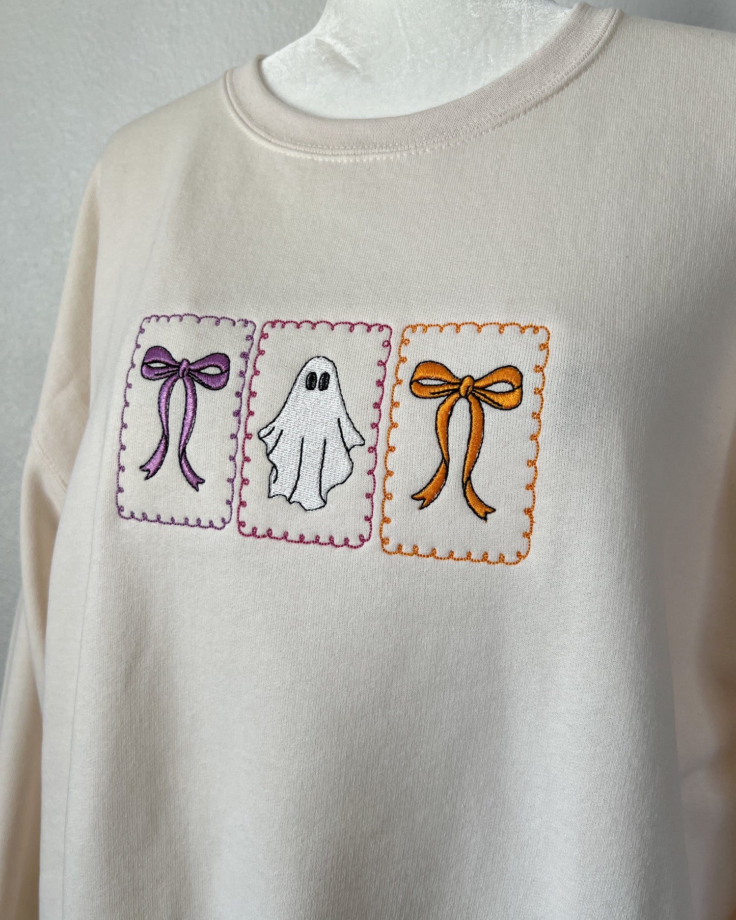 Boo Bow Embroidered Sweatshirt