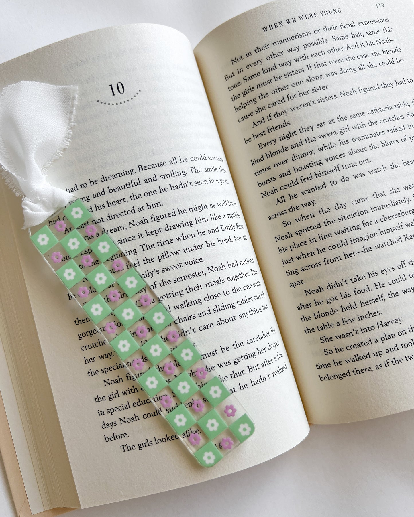 Checkered Matcha Acrylic Bookmark