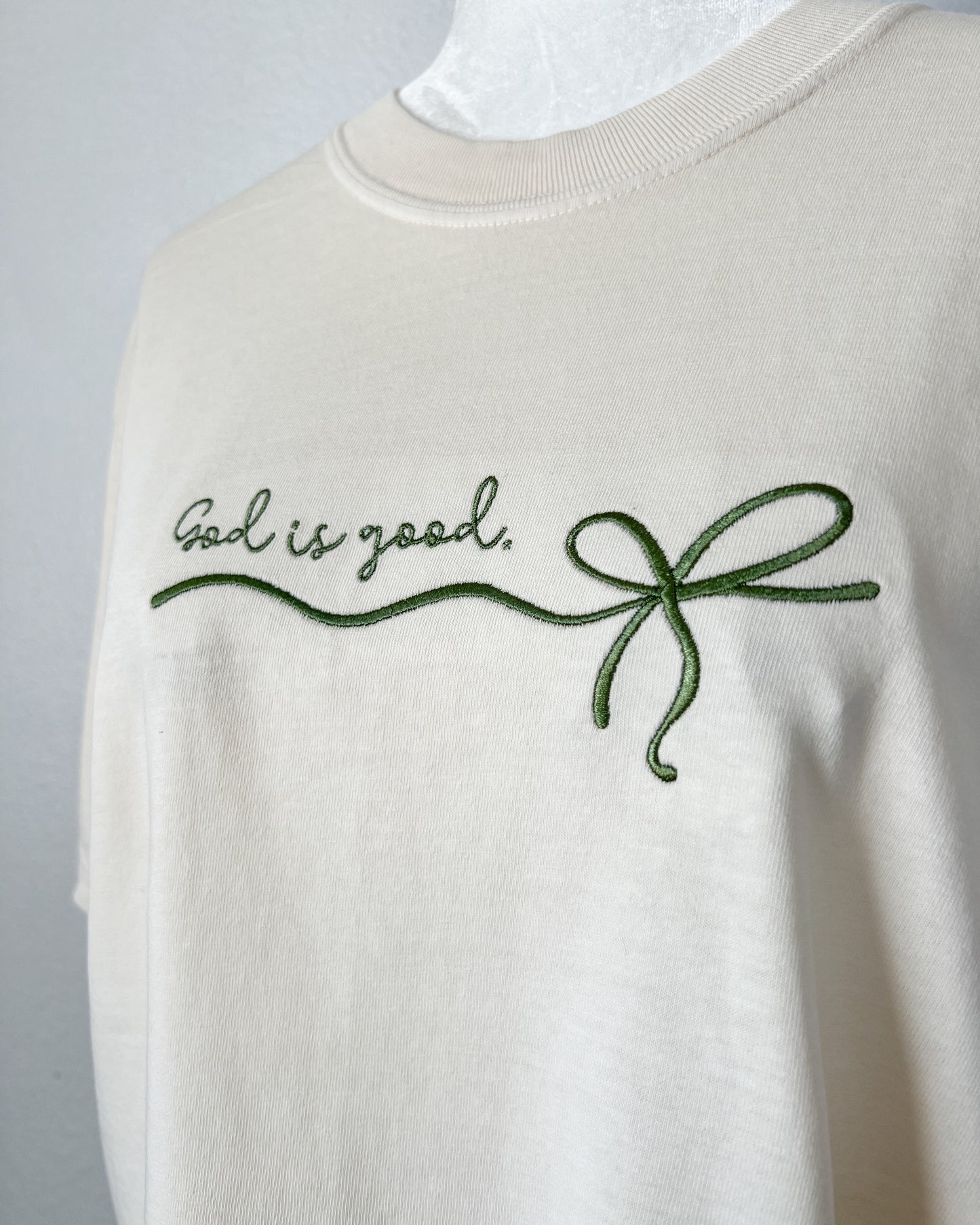 God Is Good Embroidered T-Shirt