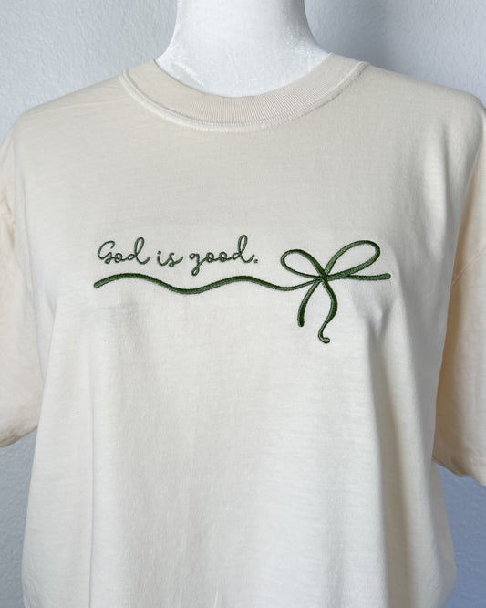 God Is Good Embroidered T-Shirt