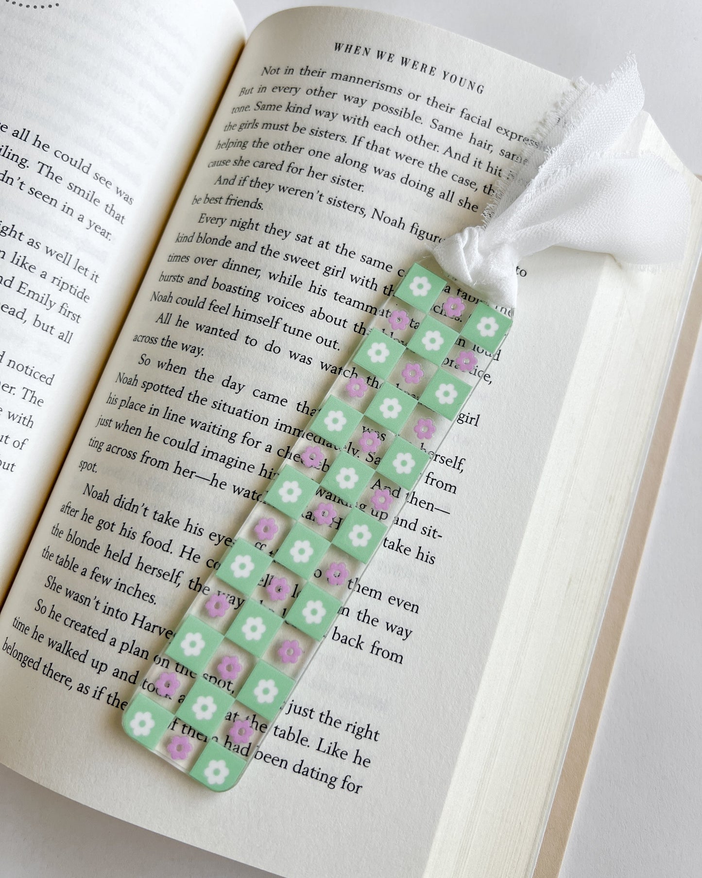 Checkered Matcha Acrylic Bookmark