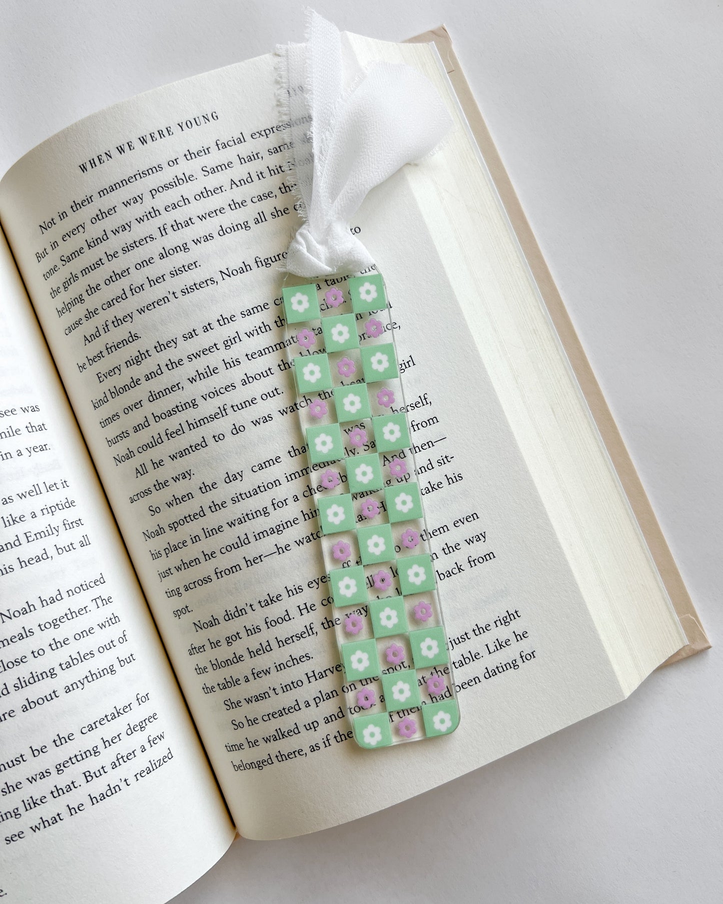Checkered Matcha Acrylic Bookmark