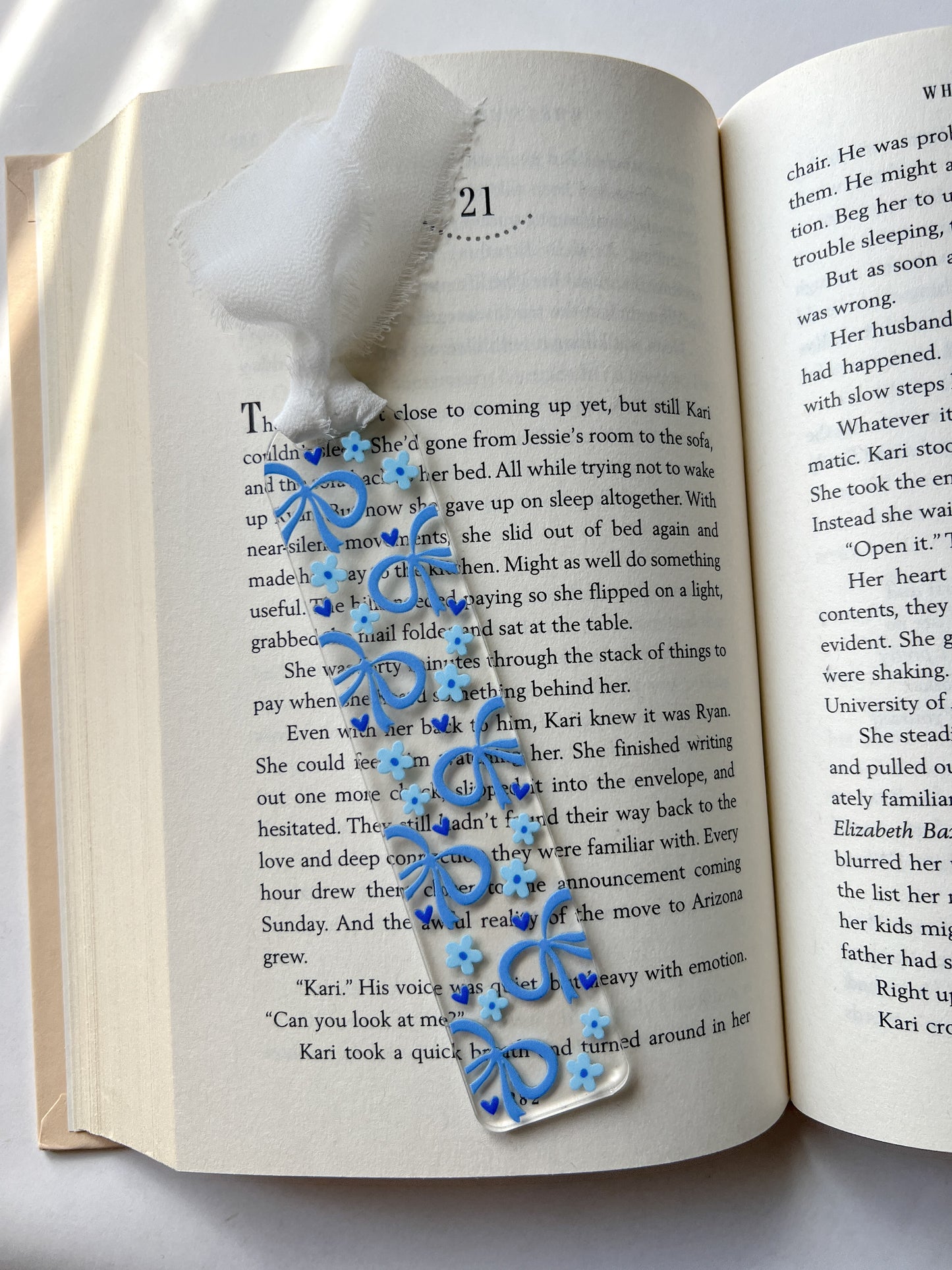 Blue Coquette Bow Acrylic Bookmark