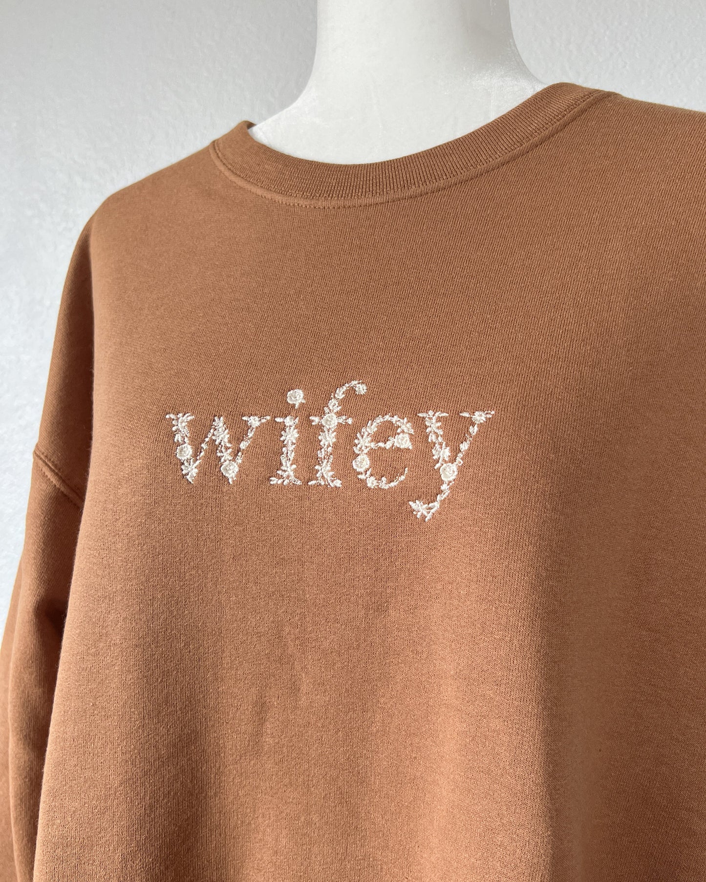 Wifey Embroidered Crewneck