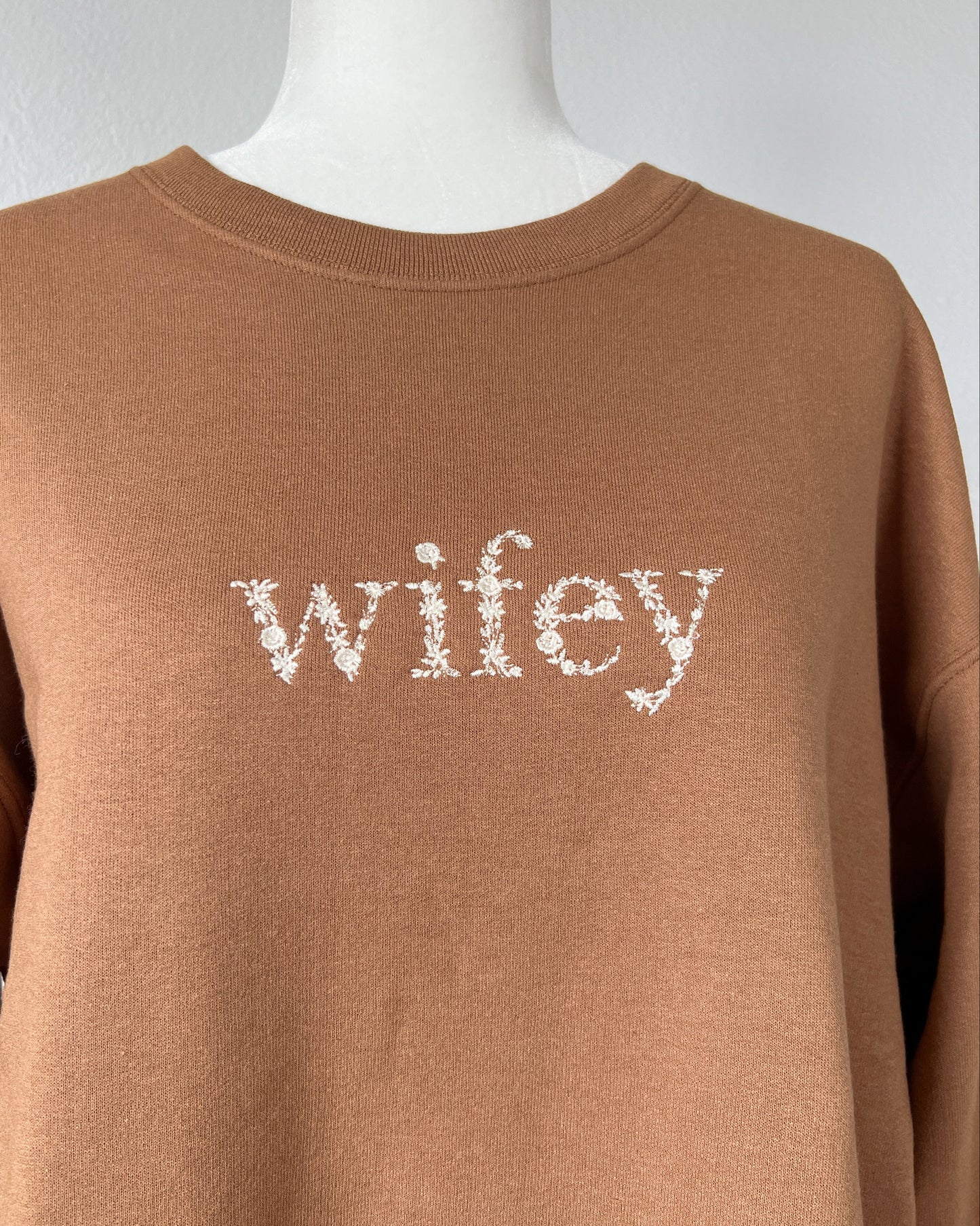 Wifey Embroidered Crewneck