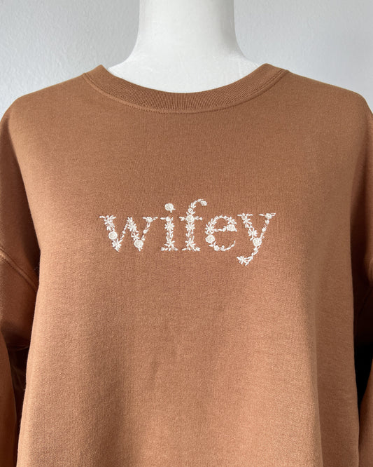 Wifey Embroidered Crewneck