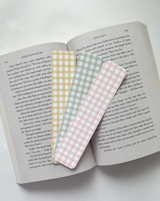 1.5” x 7” Gingham Bookmark, Buy 2 Get 1 Free