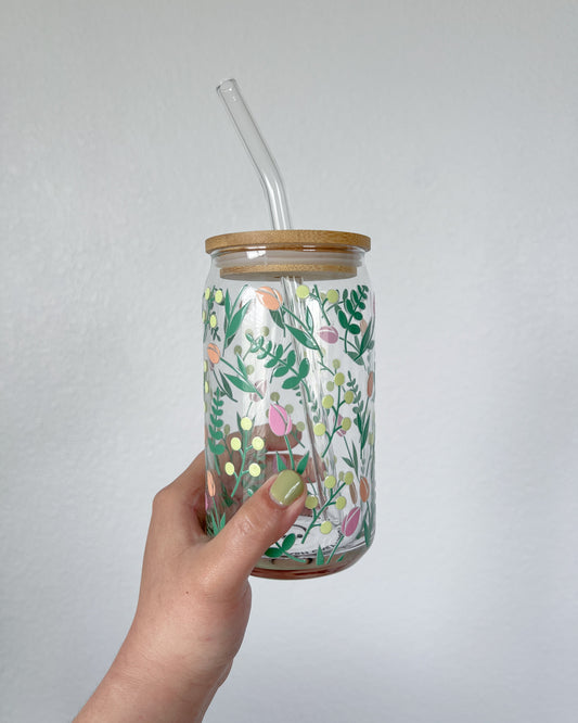 Tulip Garden Glass Cup