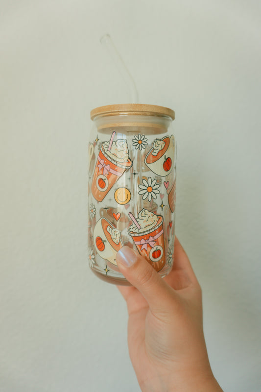 Pumpkin Spice Glass Cup