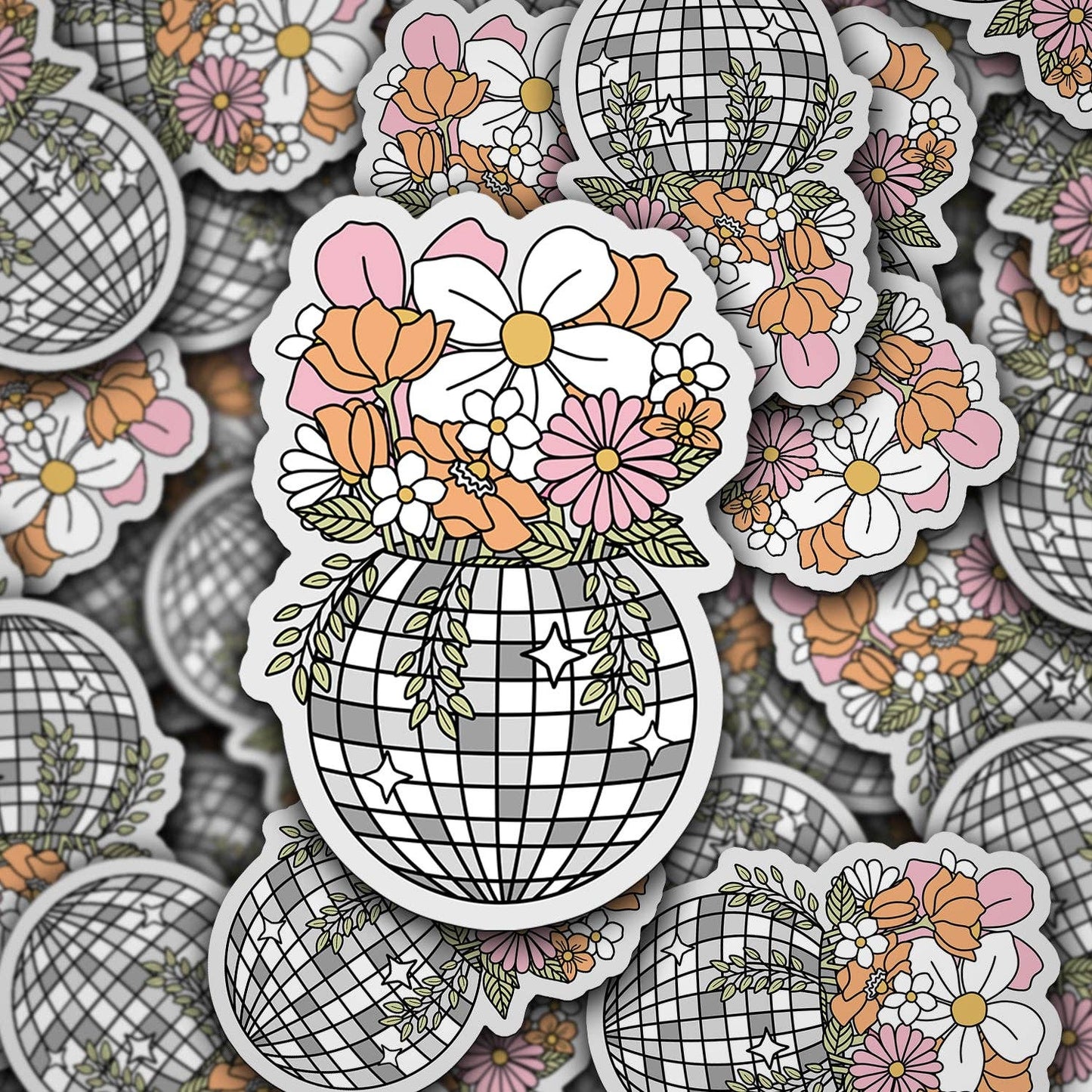 Disco Flowerpot Design Sticker