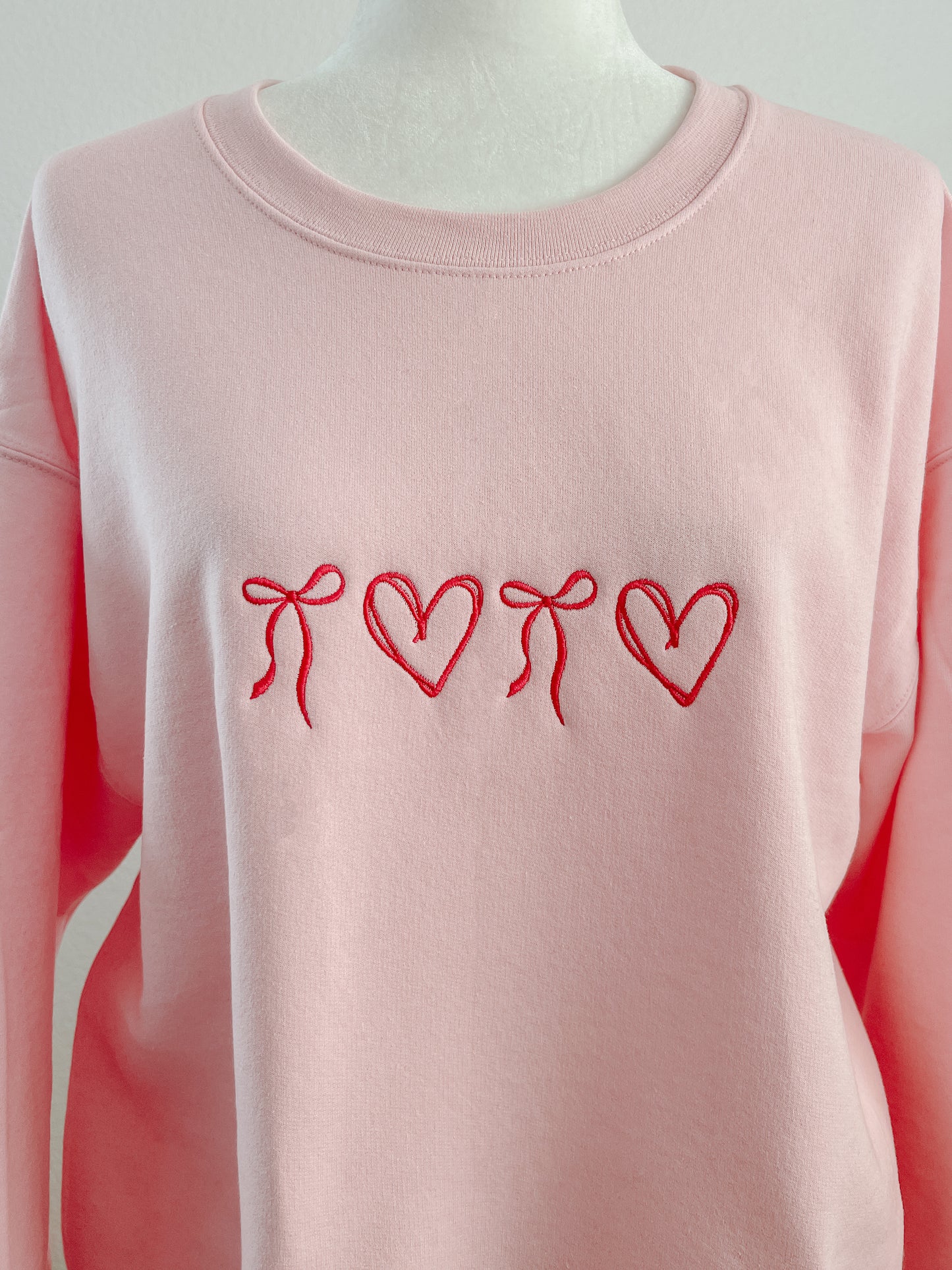 Hearts & Bows Embroidered Crewneck