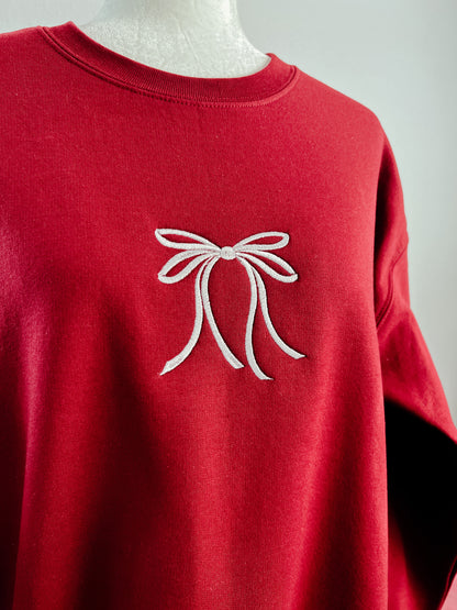 Graceful Bows Embroidered Crewneck