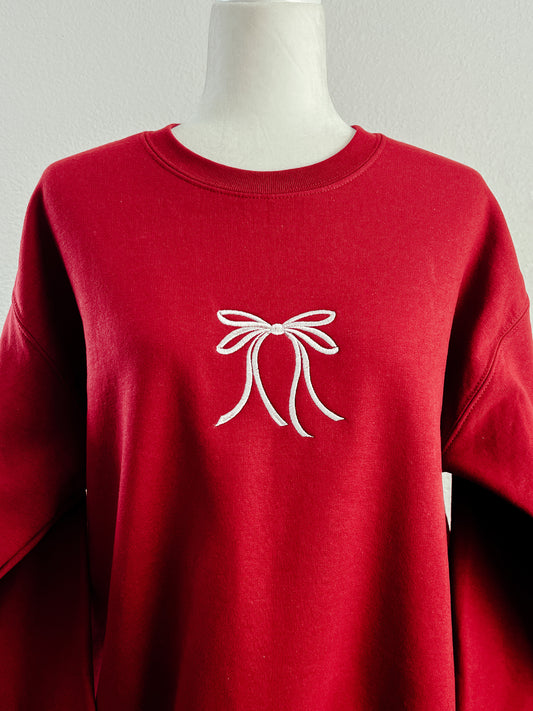 Graceful Bows Embroidered Crewneck