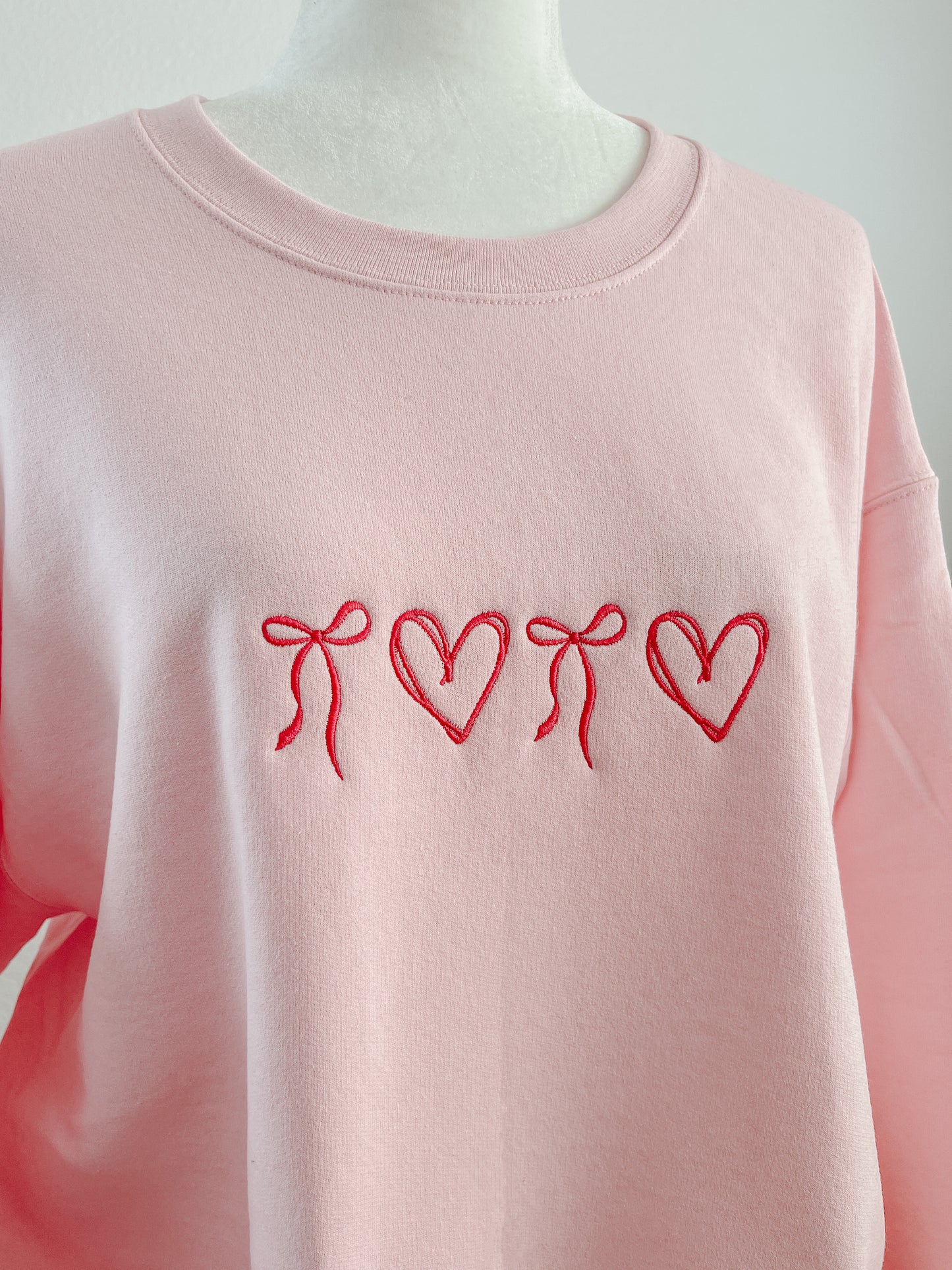 Hearts & Bows Embroidered Crewneck