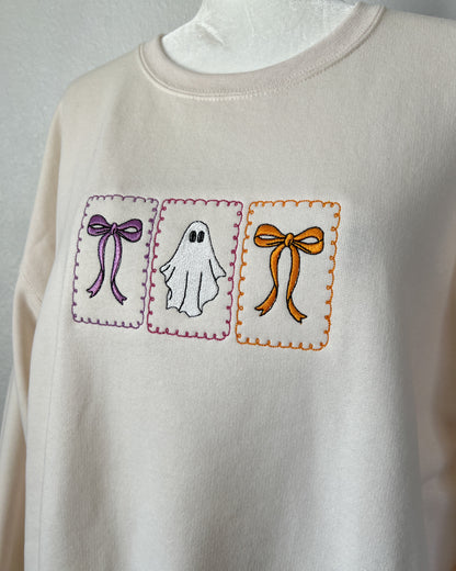 Boo Bow  Embroidered Sweatshirt
