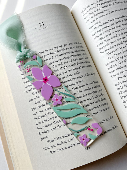 Purple Petal Party Acrylic Bookmark
