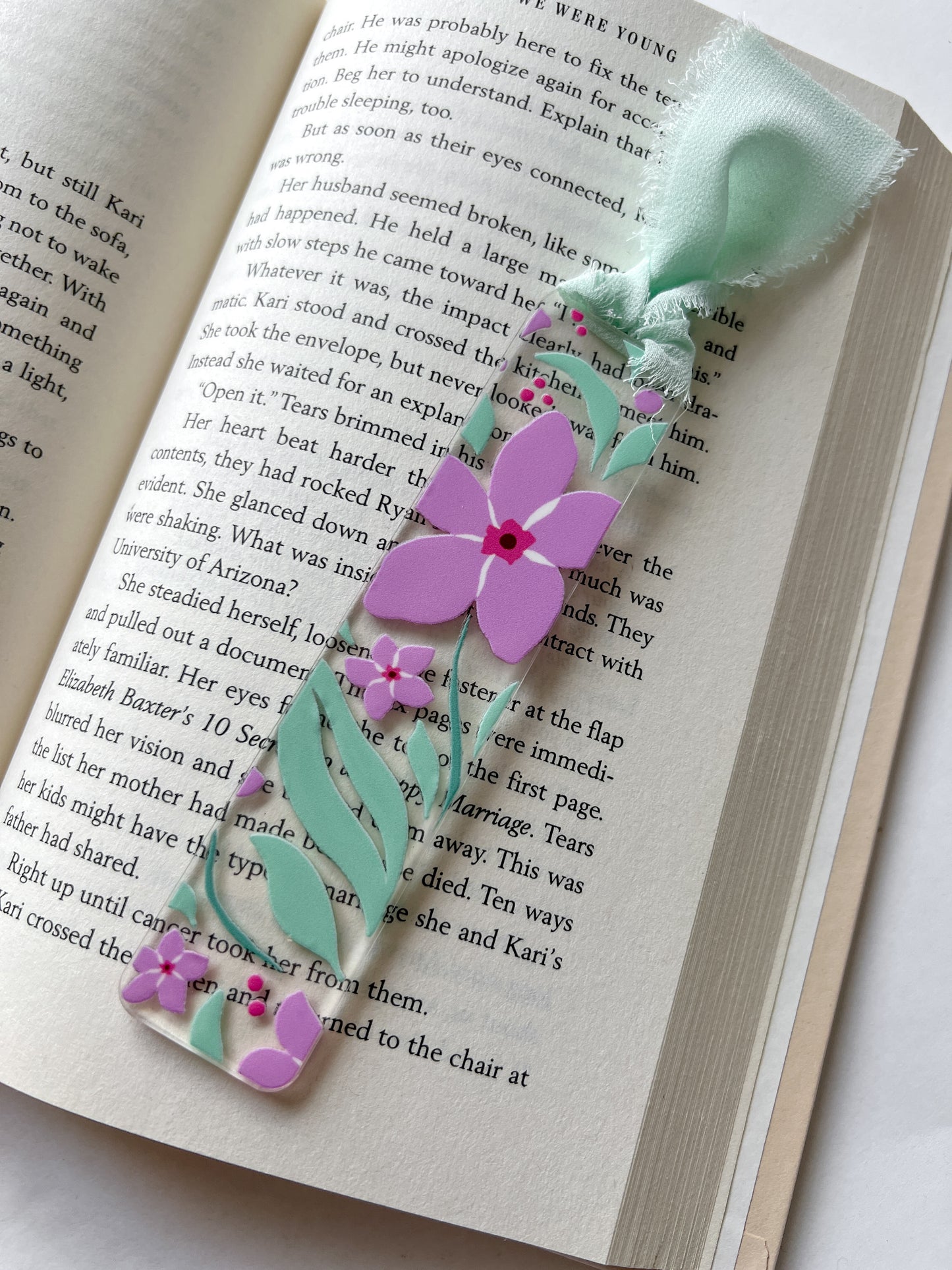 Purple Petal Party Acrylic Bookmark
