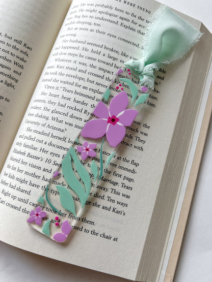 Purple Petal Party Acrylic Bookmark
