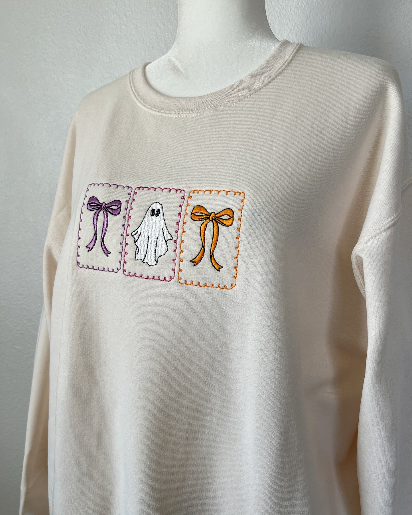 Boo Bow  Embroidered Sweatshirt