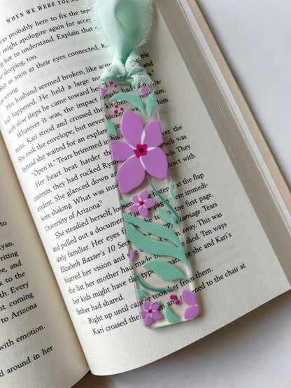 Purple Petal Party Acrylic Bookmark