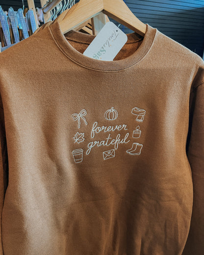 Forever Grateful Embroidered Sweatshirt