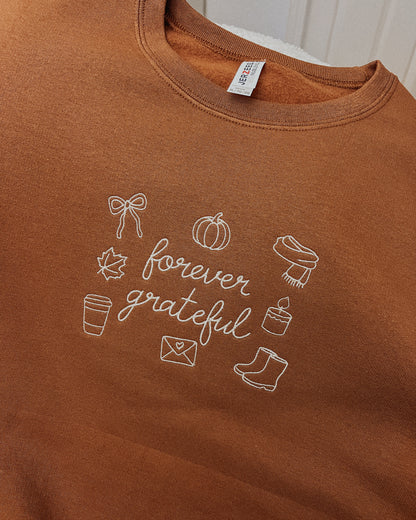 Forever Grateful Embroidered Sweatshirt