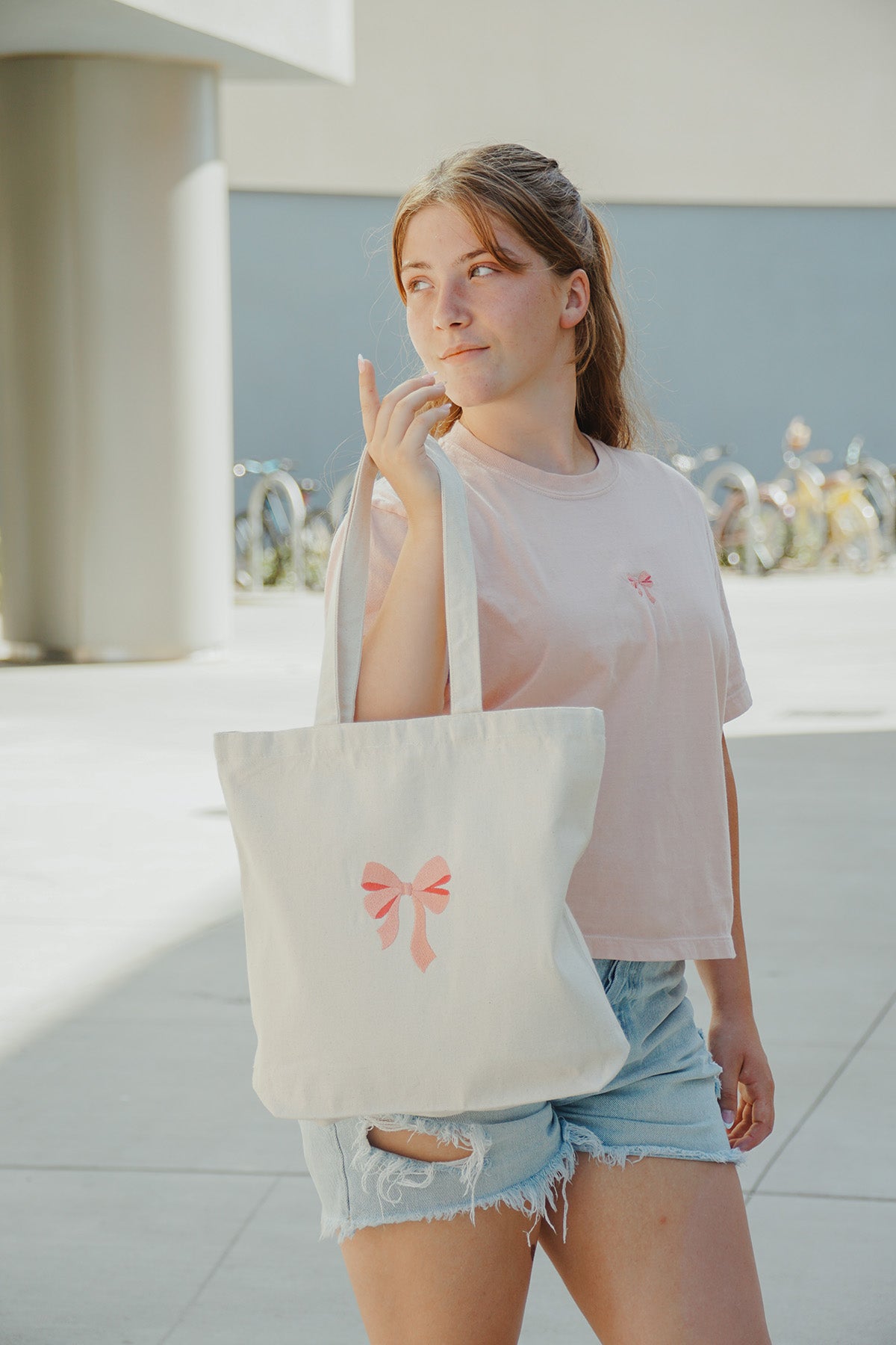 Coquette Bow Crop Top and Tote Bag Bundle