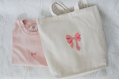 Coquette Bow Crop Top and Tote Bag Bundle