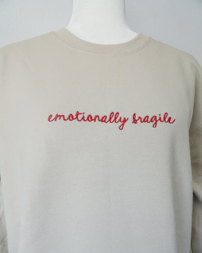 Emotionally Fragile Embroidered Crewneck