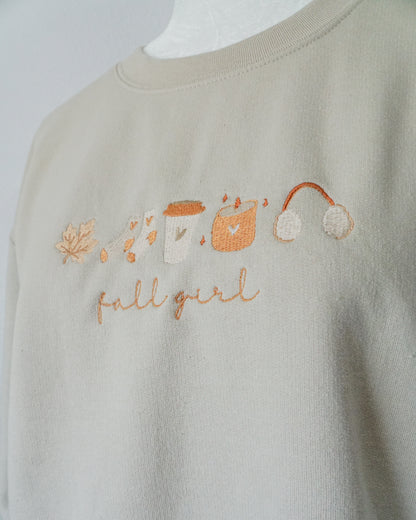 Fall Girl Embroidered Crewneck