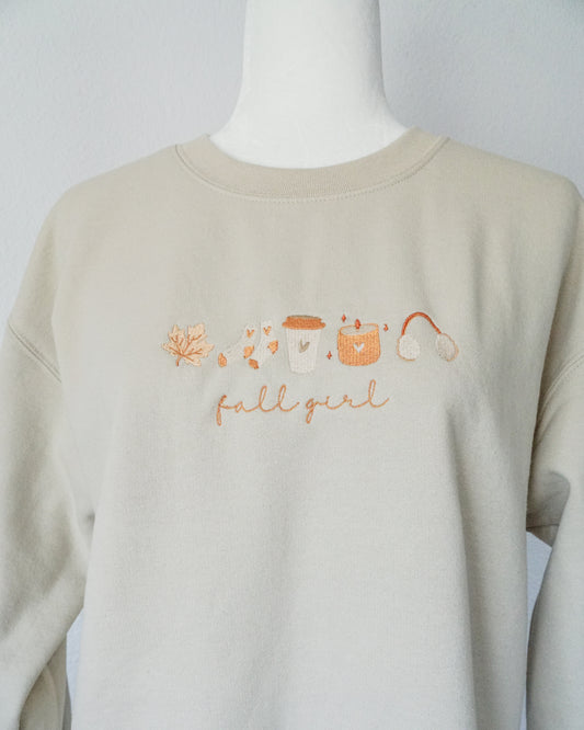 Fall Girl Embroidered Crewneck