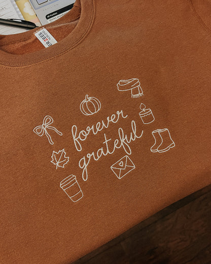 Forever Grateful Embroidered Sweatshirt