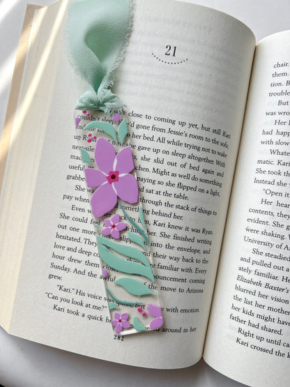 Purple Petal Party Acrylic Bookmark