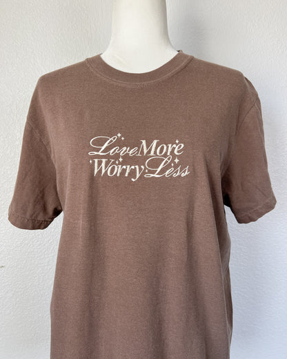 Love More Worry Less Embroidered T-Shirt