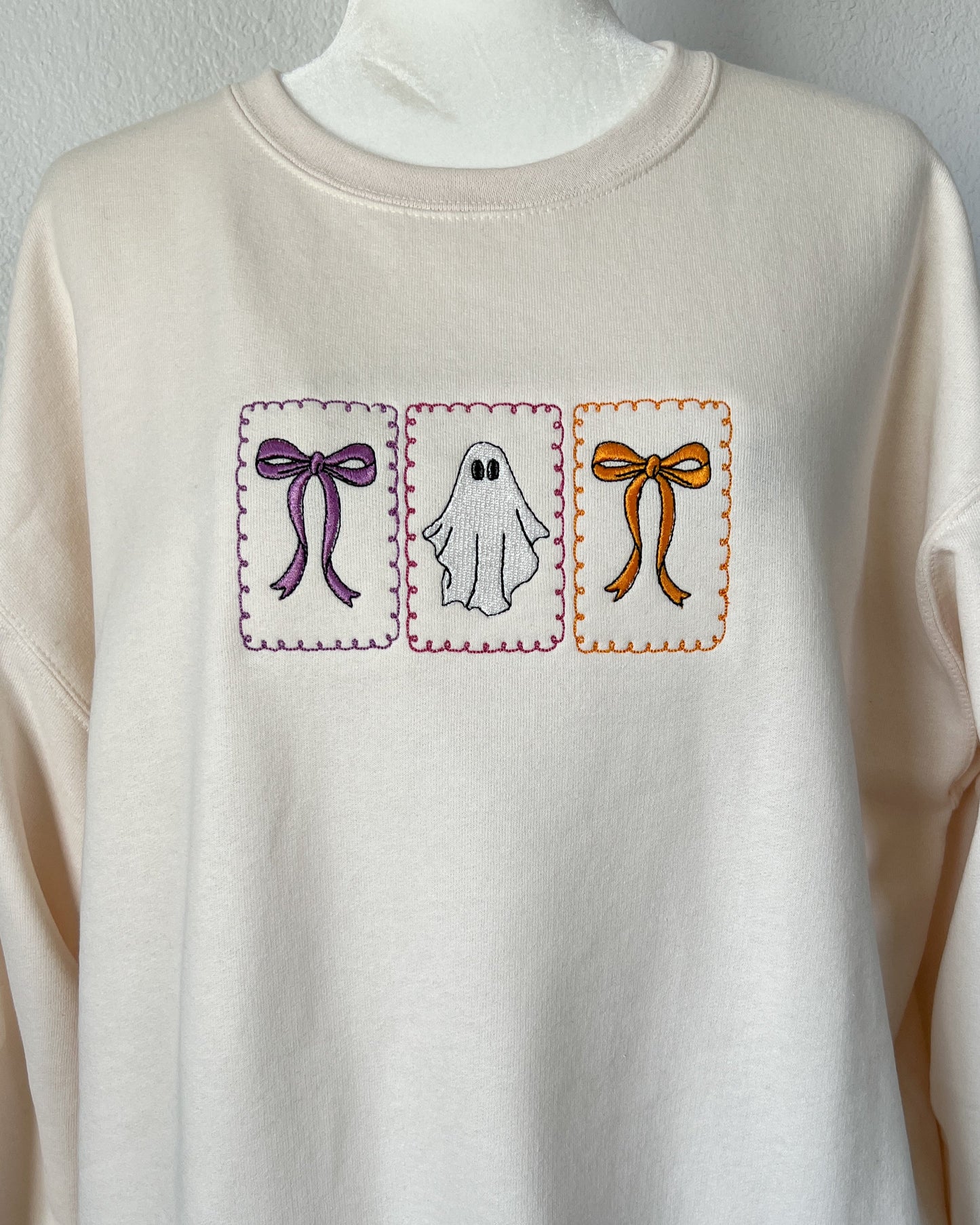 Boo Bow  Embroidered Sweatshirt