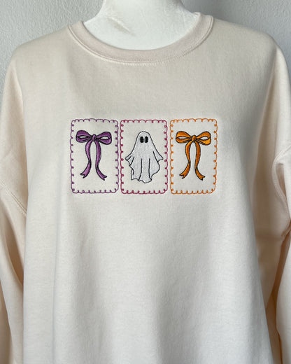 Boo Bow  Embroidered Sweatshirt