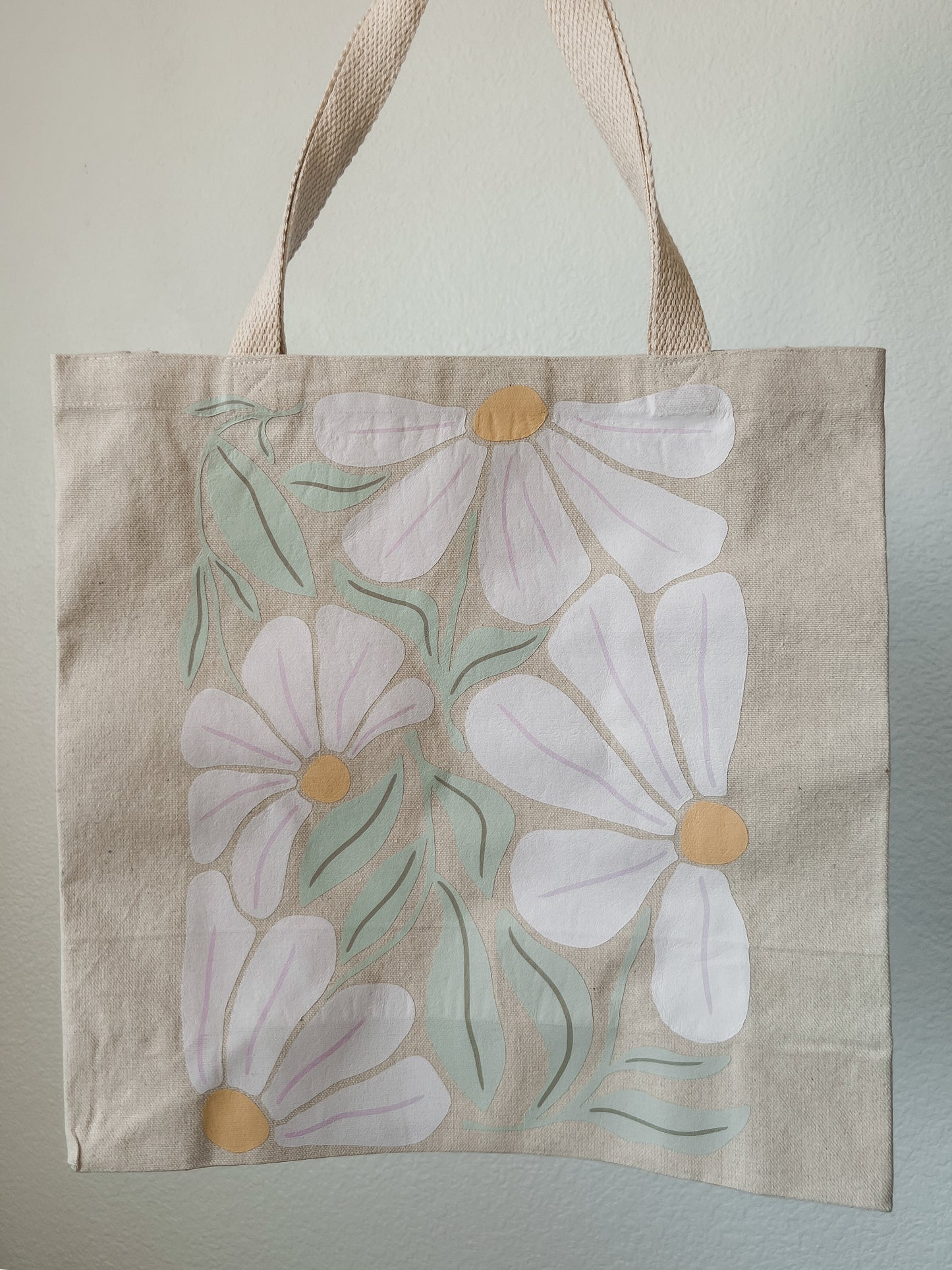 Flower Graphic Canvas Tote Bag