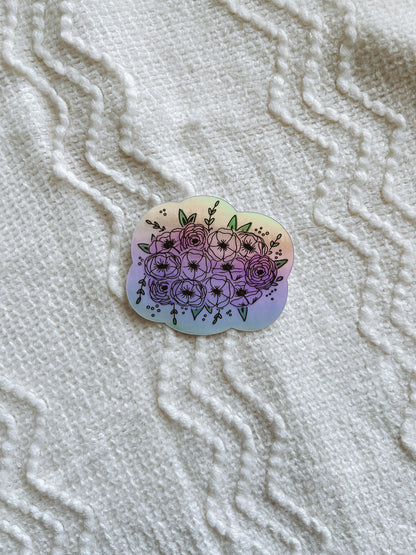 Holographic Lavender Bouquet Sticker