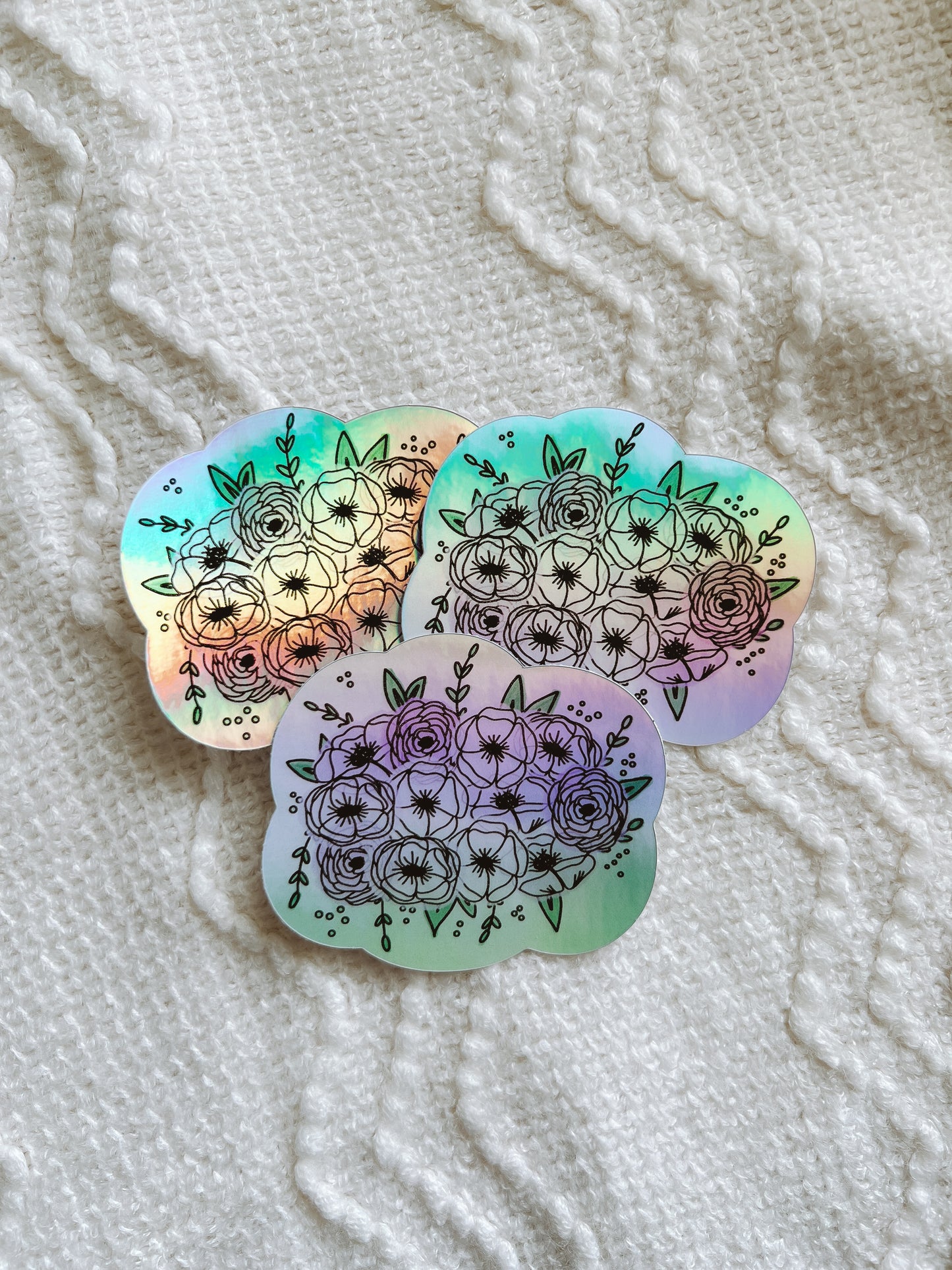 Holographic Lavender Bouquet Sticker