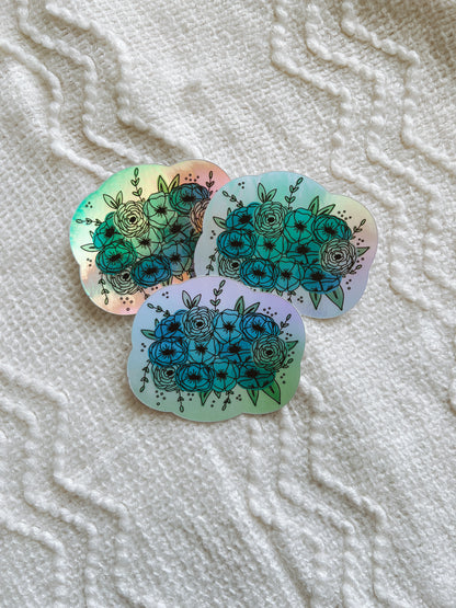 Holographic Water Bouquet Sticker