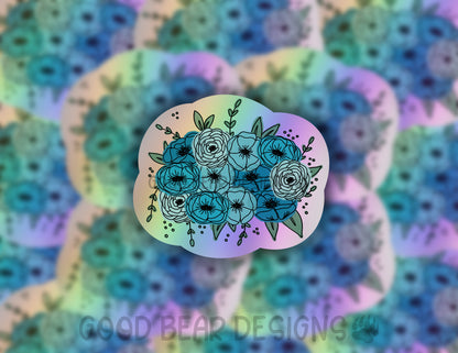 Holographic Water Bouquet Sticker