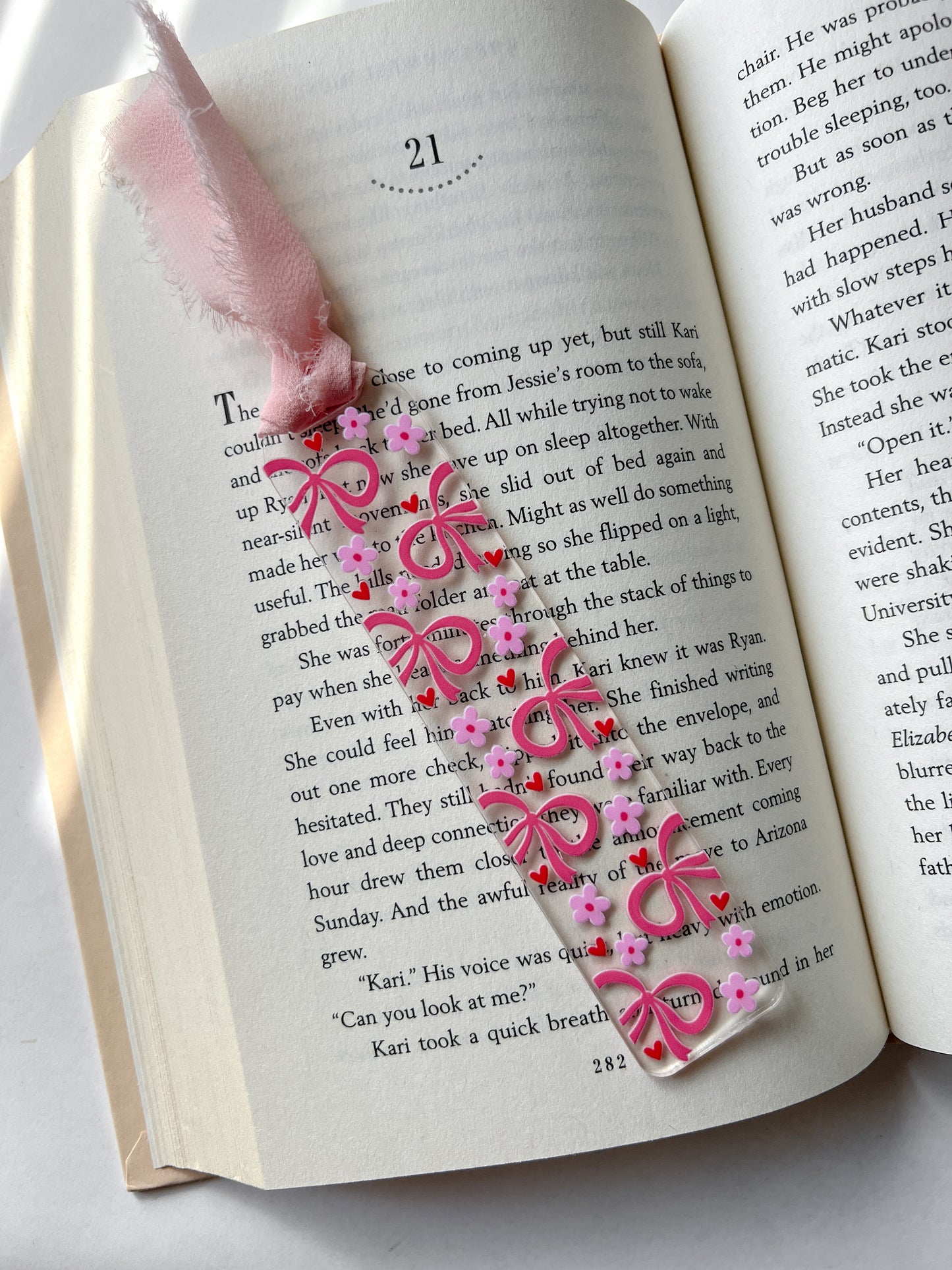 Pink Coquette Bow Acrylic Bookmark
