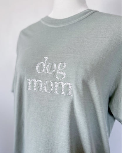 Dog Mom Embroidered T-Shirt