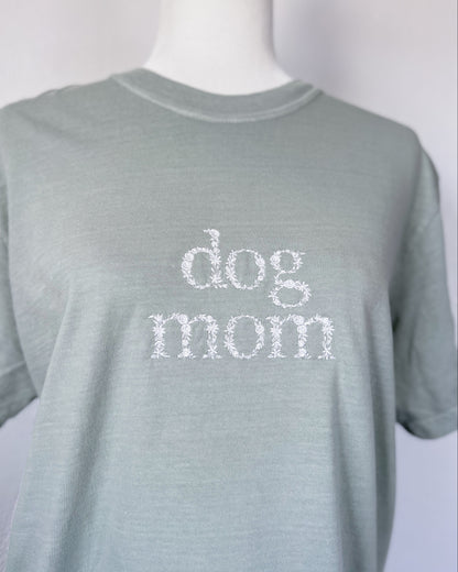 Dog Mom Embroidered T-Shirt