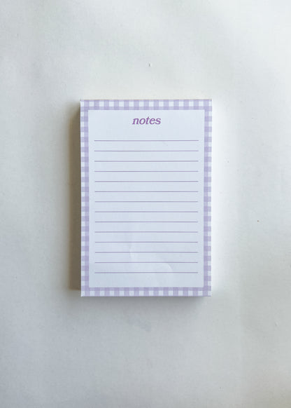 Notes Gingham Notepad