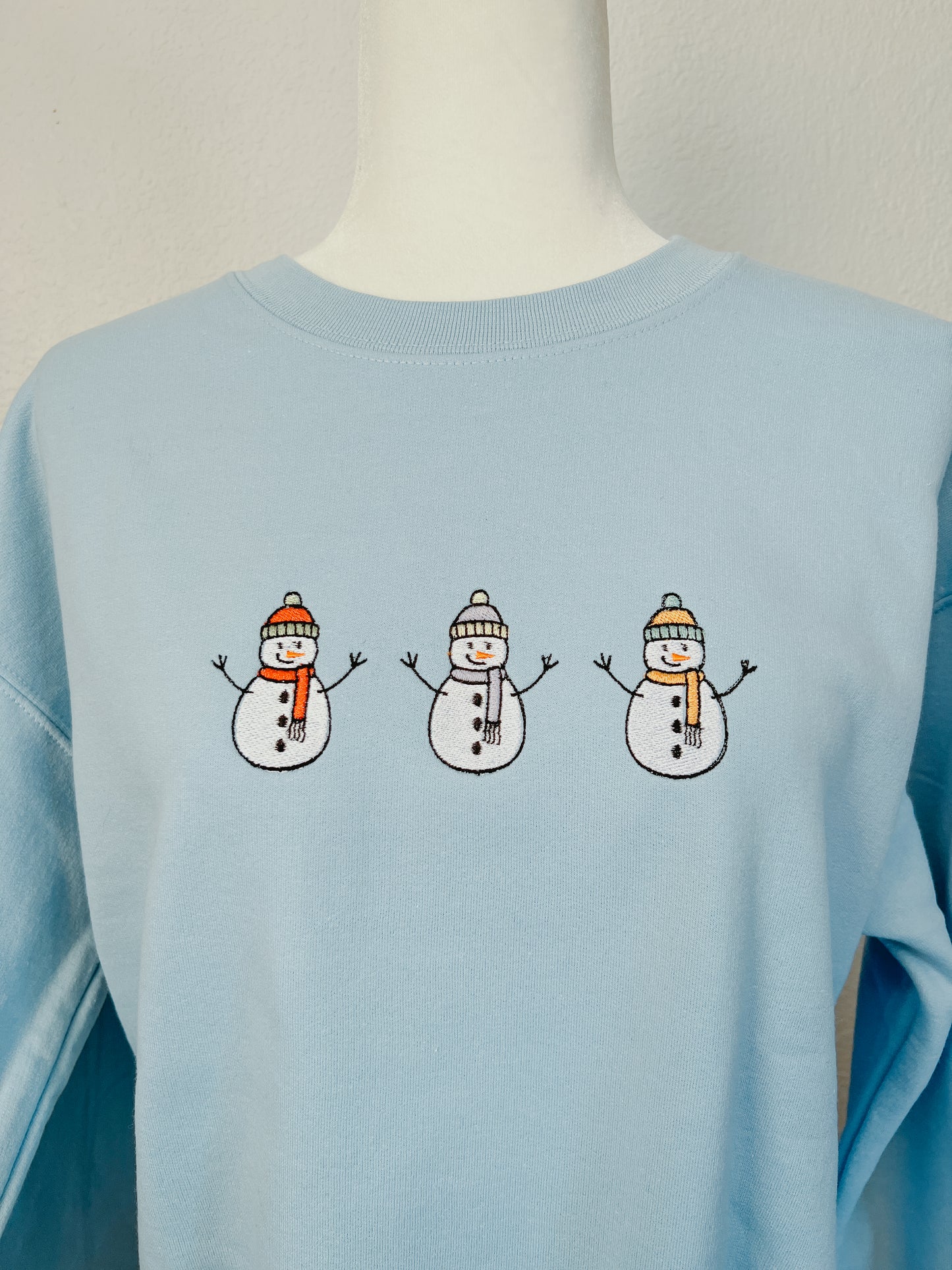 Snowman Trio Embroidered Crewneck