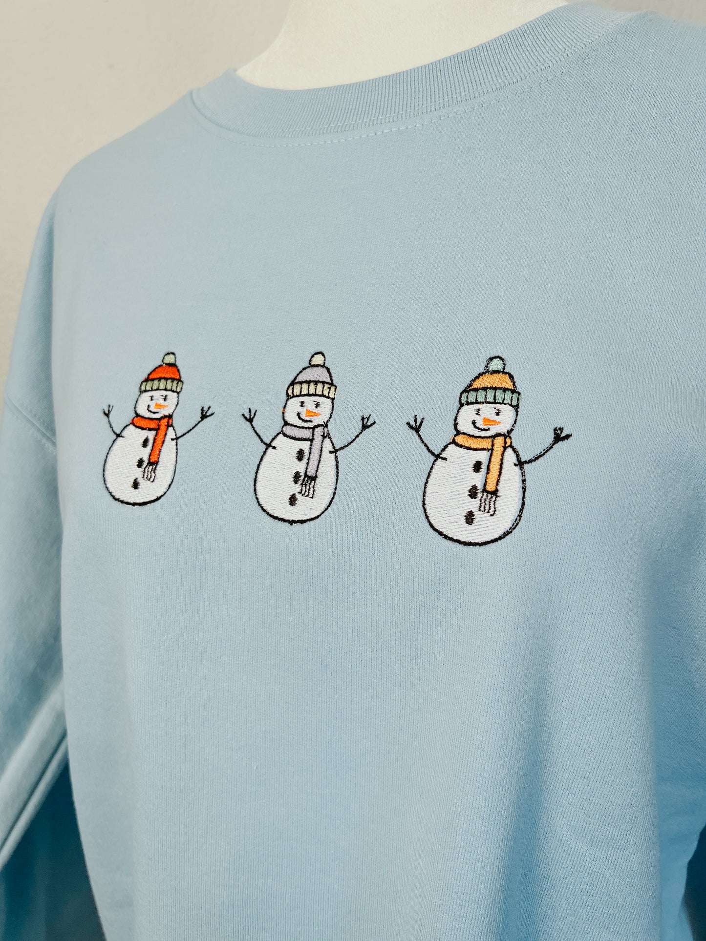 Snowman Trio Embroidered Crewneck