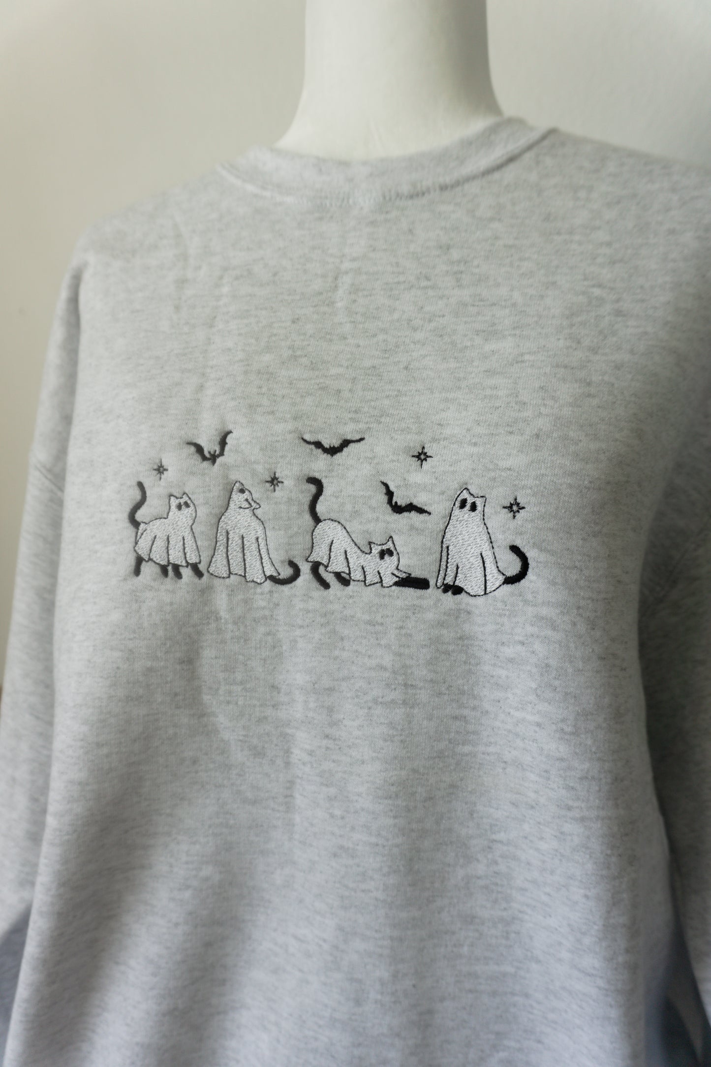 Ghost Cats Embroidered Crewneck