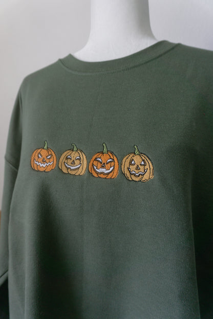 Jack O'Lantern Embroidered Crewneck